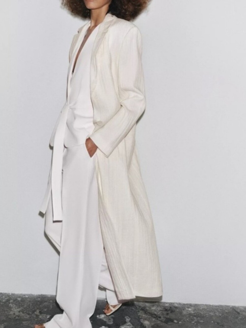 NWT Zara Linen Blend Frock Coat. Size M